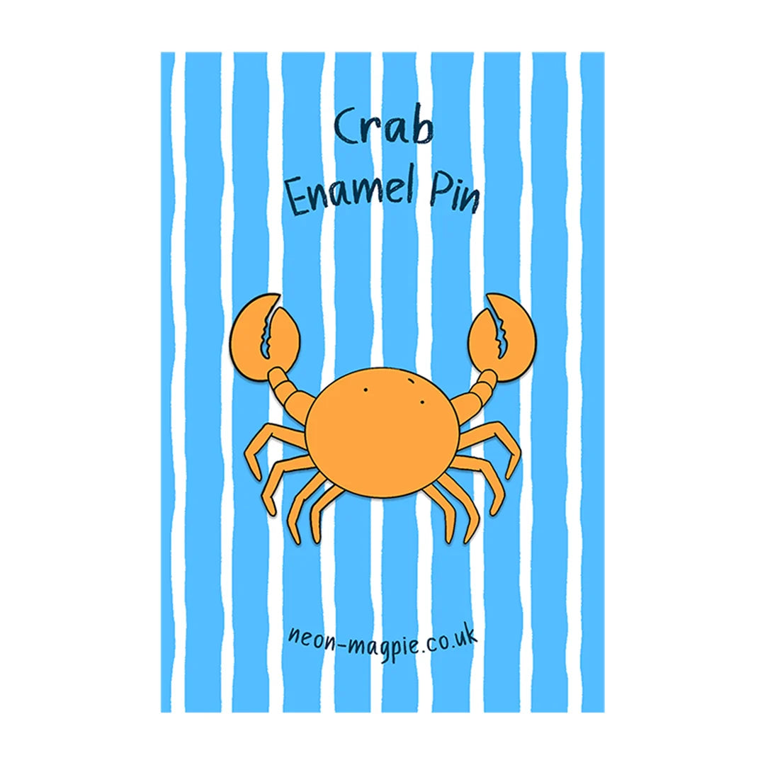 Neon Magpie Crab Enamel Pin