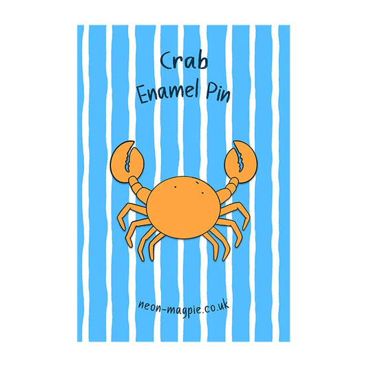 Neon Magpie Crab Enamel Pin