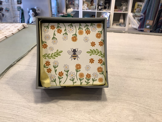 Garden Bee Set of 4 Coasters