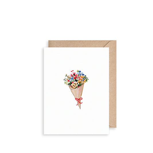 Louise Mulgrew Brown Paper Bouquet Mini Card