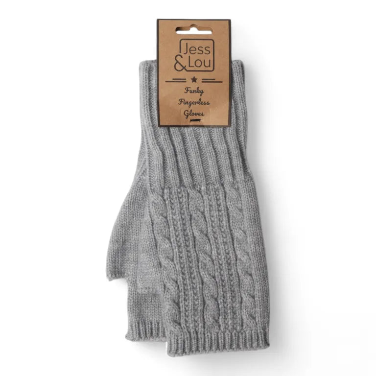 Jess & Lou Fingerless Gloves Cosy Cable Knit