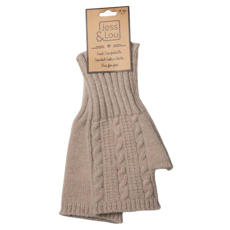 Jess & Lou Fingerless Gloves Cosy Cable Knit