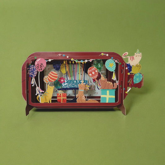 Alljoy Design Cat Party Message In A Bottle Card