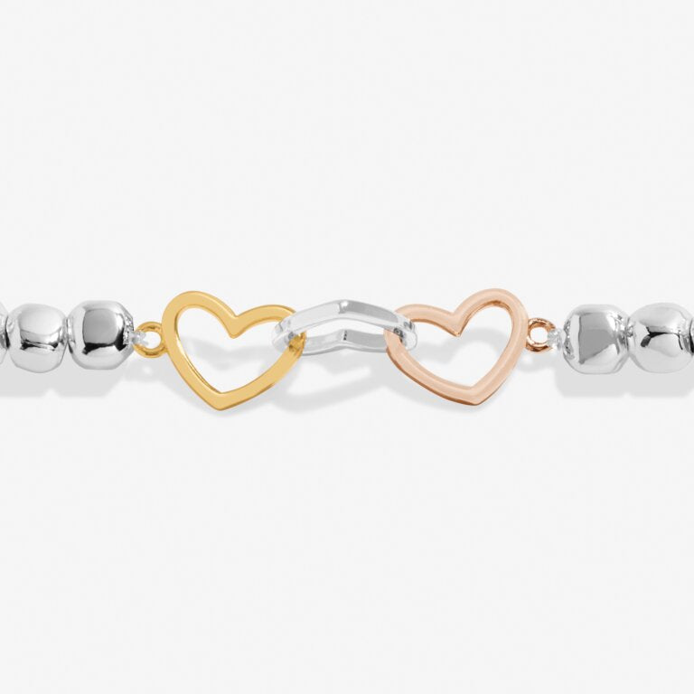 Forever Yours 'Mum Forever Loved' Trio Bracelet In Silver, Gold And Rose Gold Plating