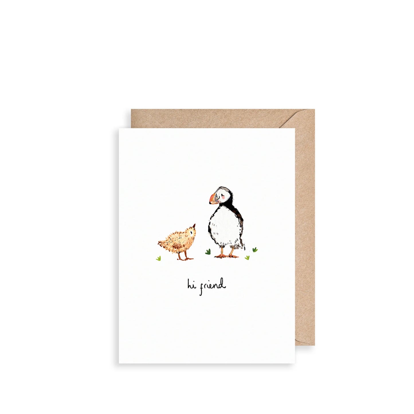 Louise Mulgrew Puffin & Chick - Hi Friend Mini Card