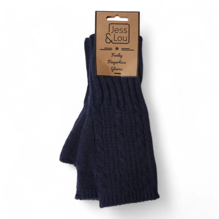 Jess & Lou Fingerless Gloves Cosy Cable Knit