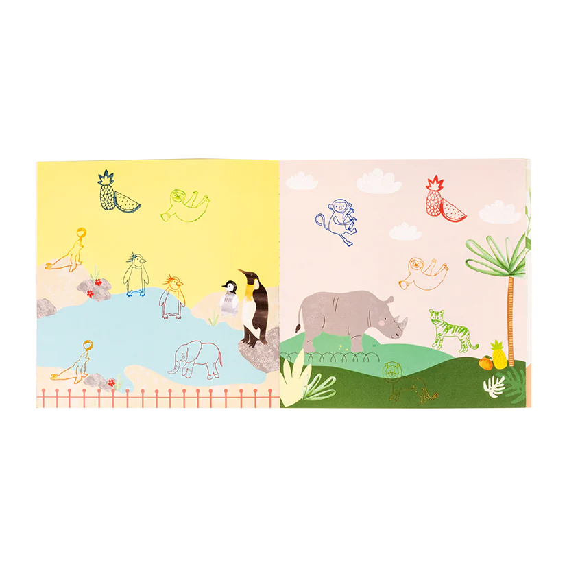 Wooden Stamps & Ink Stamper Set - Jungle