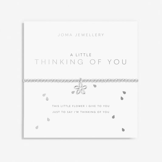 A Little 'Thinking Of You' Flower Bracelet in Silver Plating