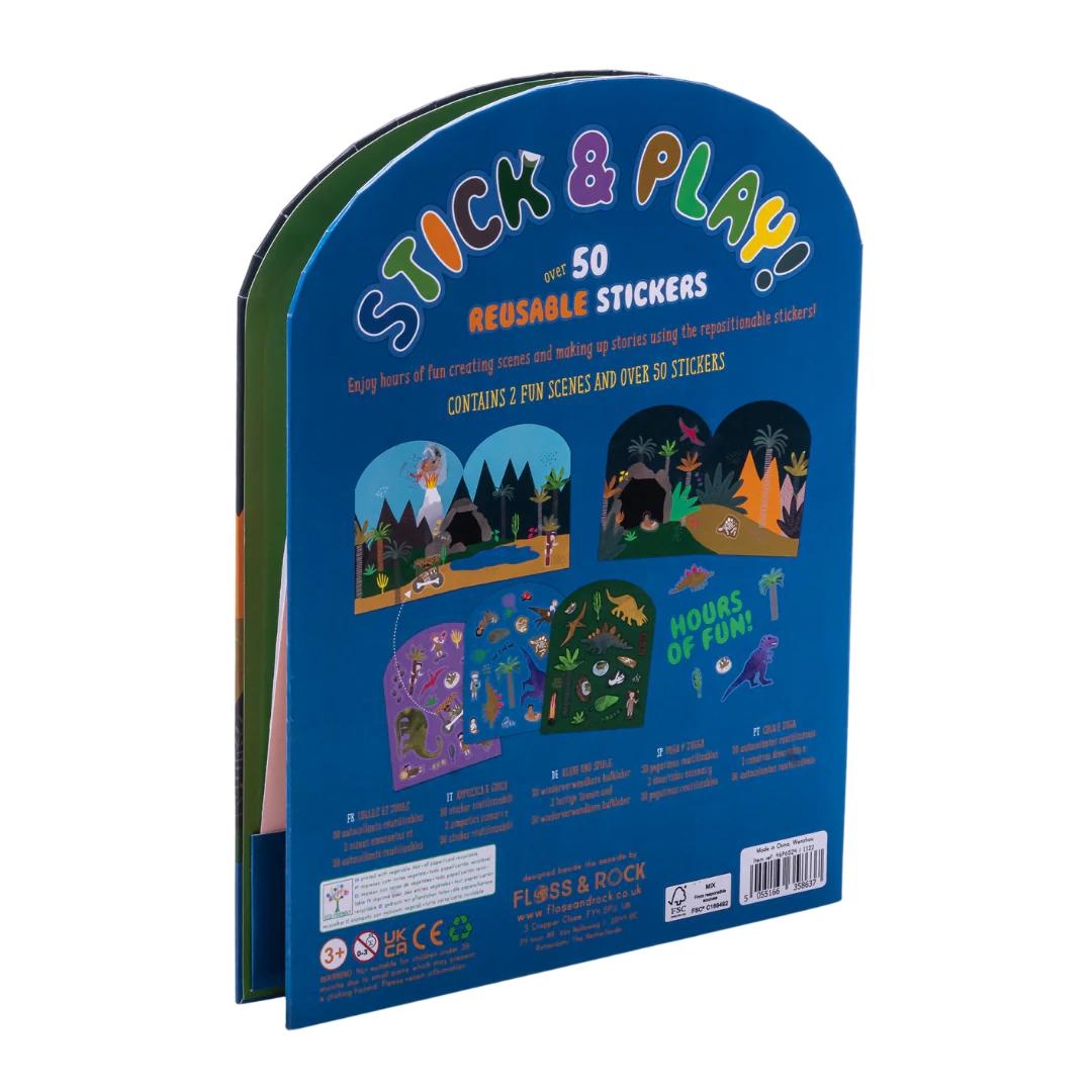 Stick N Play - Dino Reusable Stickers & Sticker Scene Book