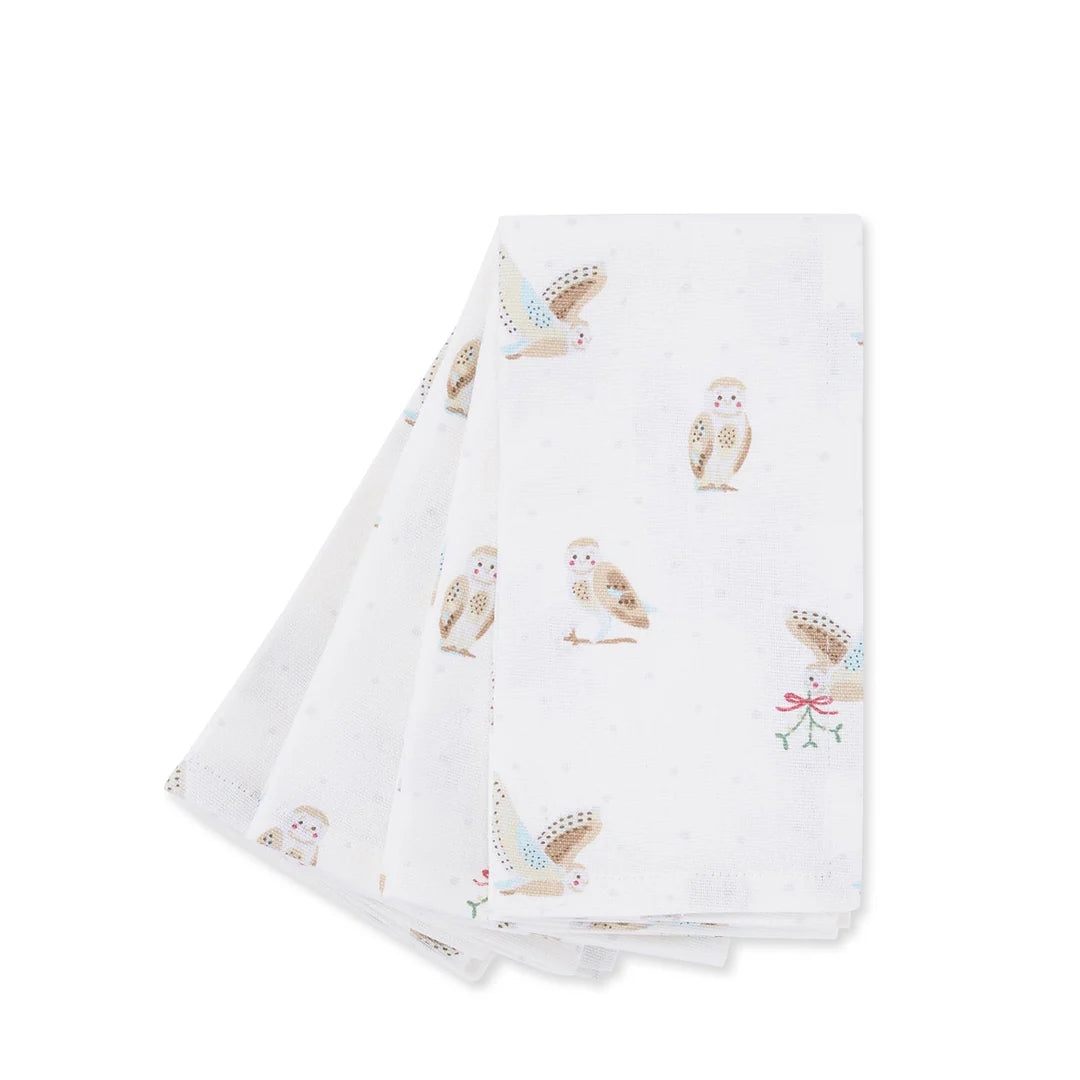 Snowy Owls Napkins (Set of 4)