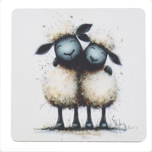 Shirley MacArthur Sheep Hugs Coaster