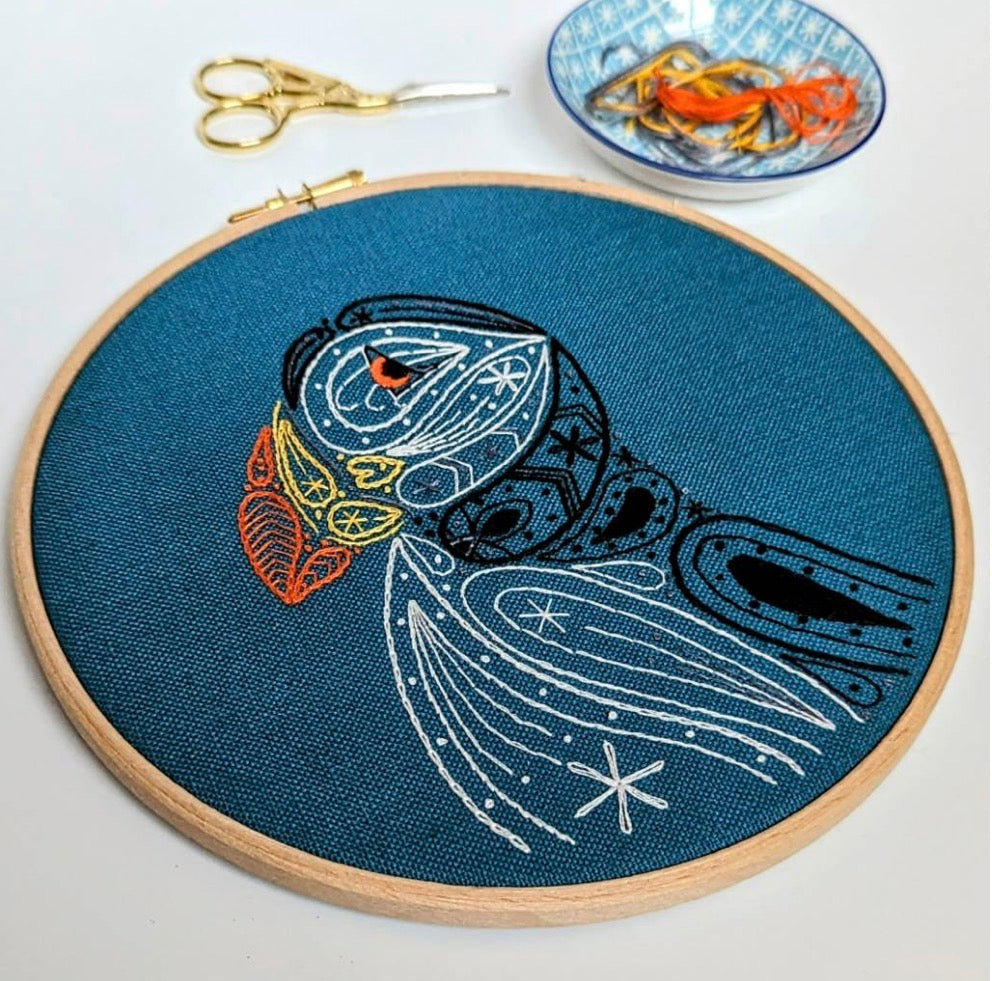 Paraffle Paisley Puffin Embroidery Kit
