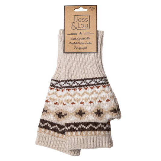 Jess & Lou Fingerless Gloves Nordic Beige