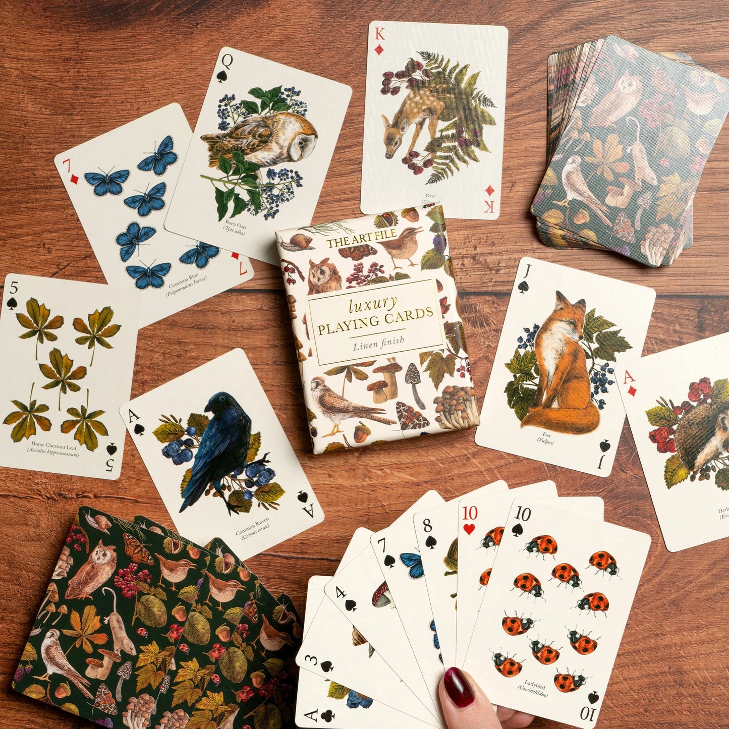 The Art File Woodland-Themed Luxury Playing Cards