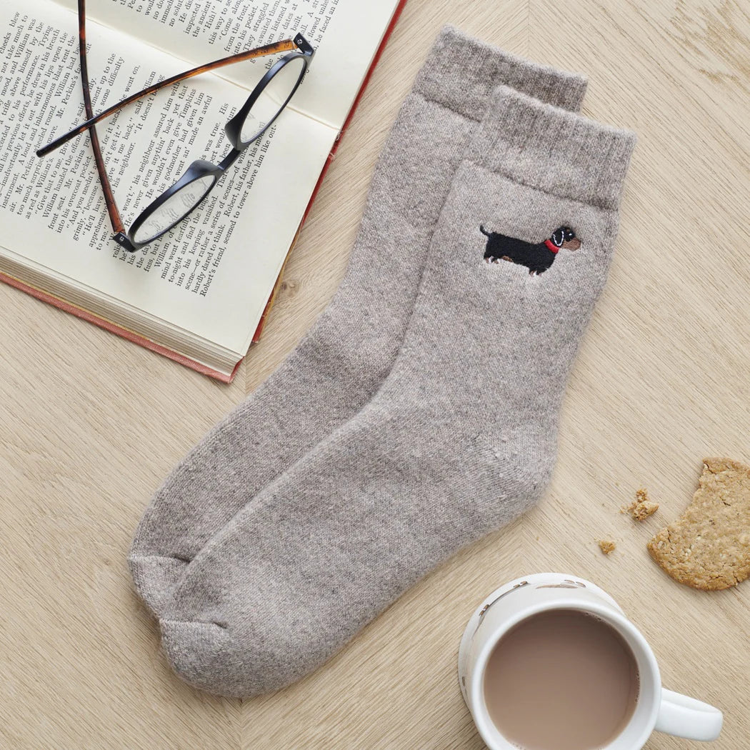 Sweet William Daschund Dog Walking Socks