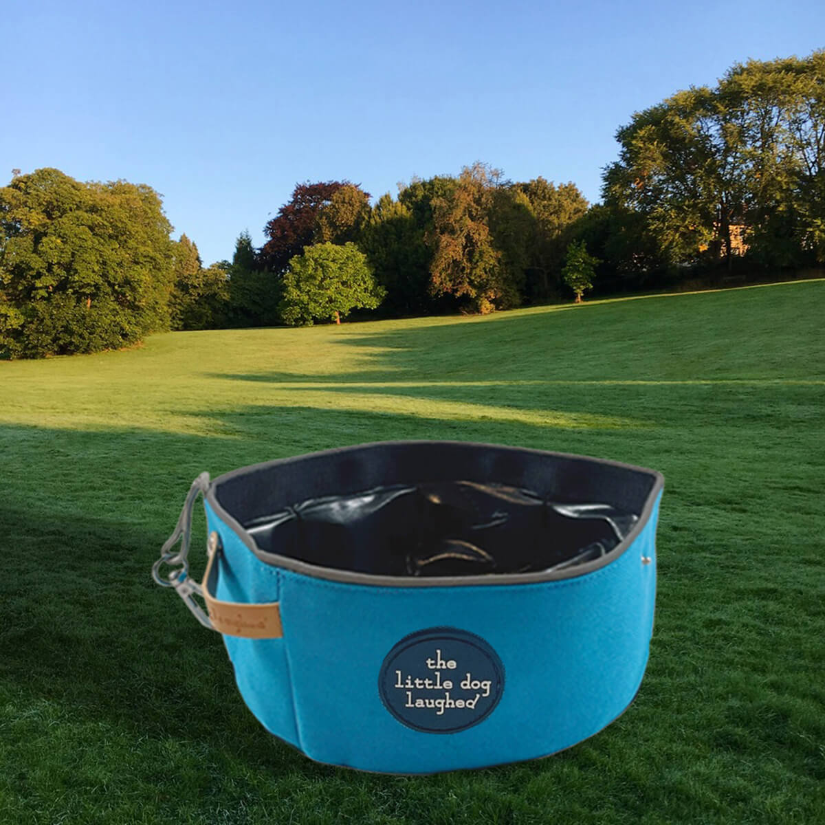 Foldable Dog Travel Bowl | Little Dog Laughed - Blue