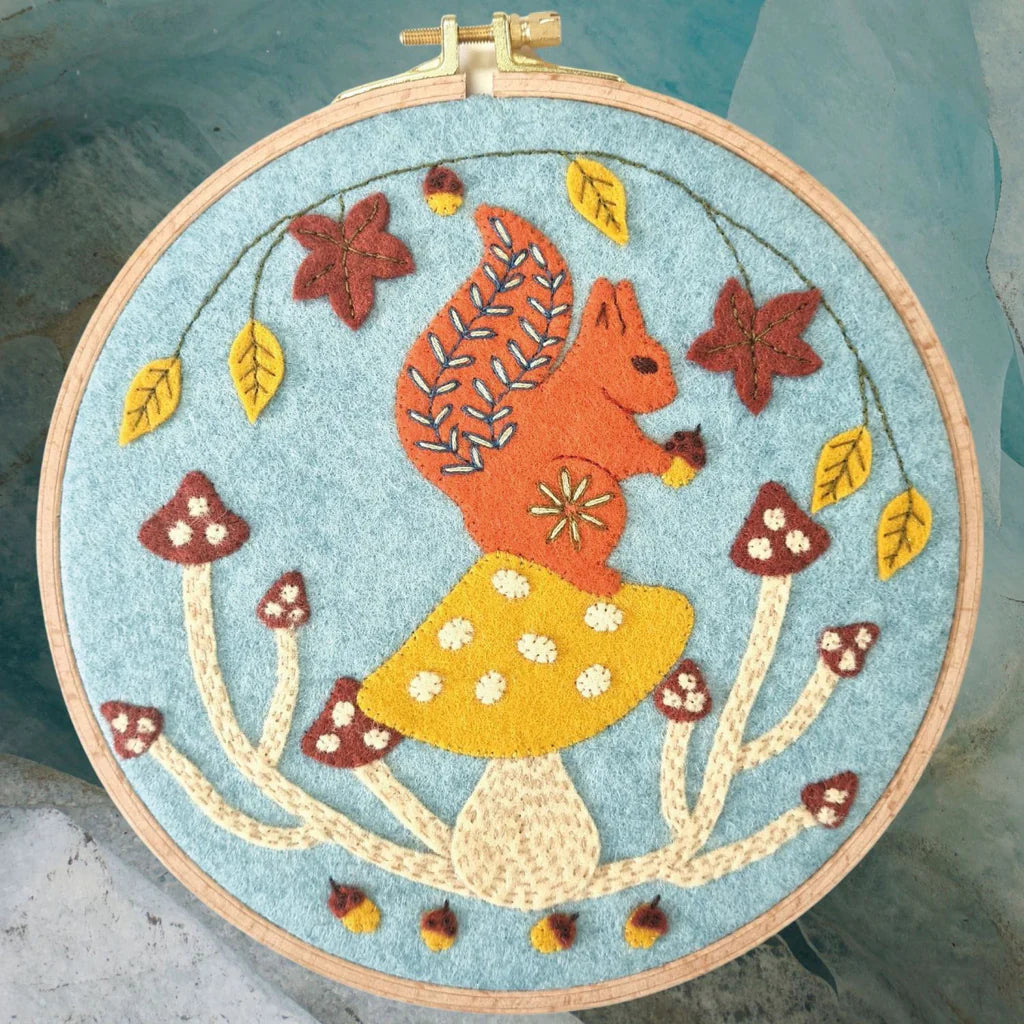 Squirrel Felt Appliqué Hoop Kit