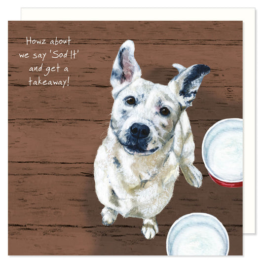 Card - Staffie Takeaway by The Little Dog Laughed
