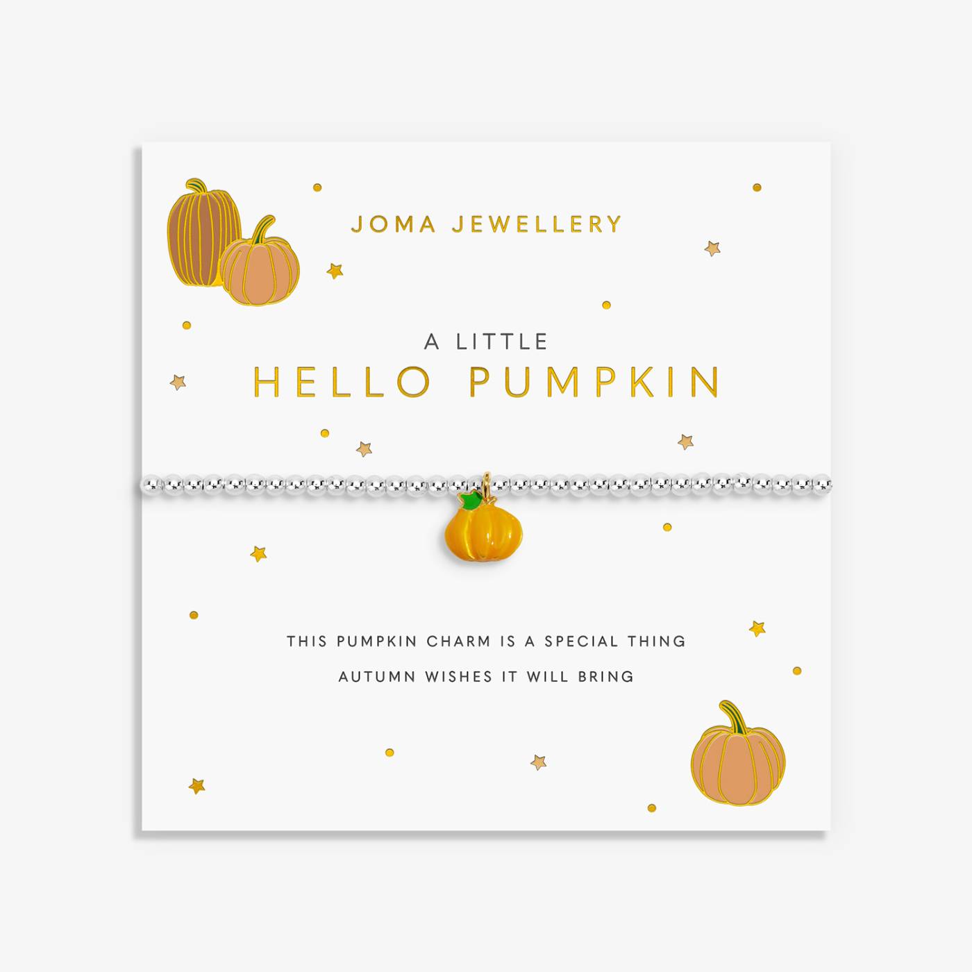 Joma Jewellery A Little Vibes 'Hello Pumpkin' Bracelet In Silver And Gold Plating