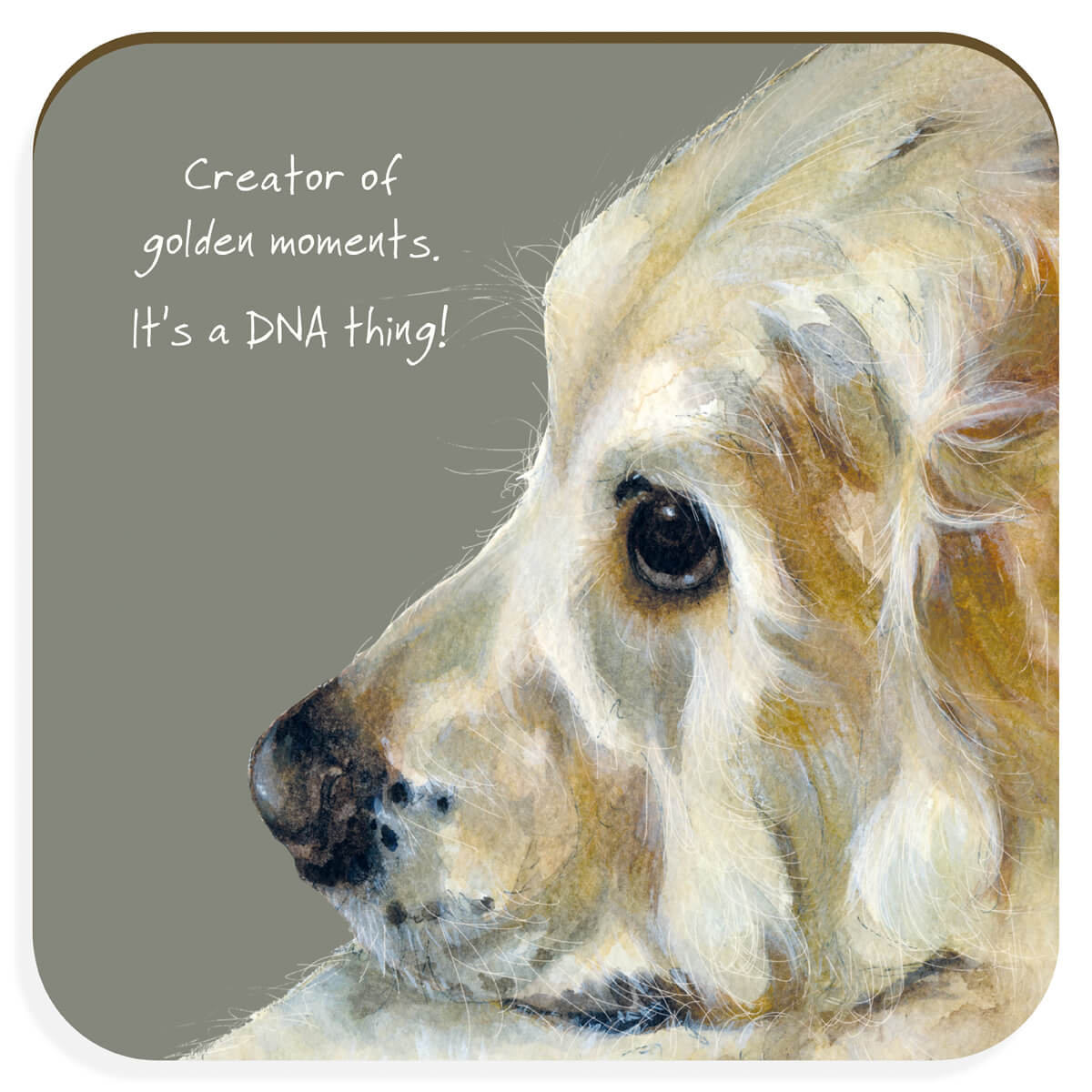 Golden DNA Coaster | Little Dog Laughed