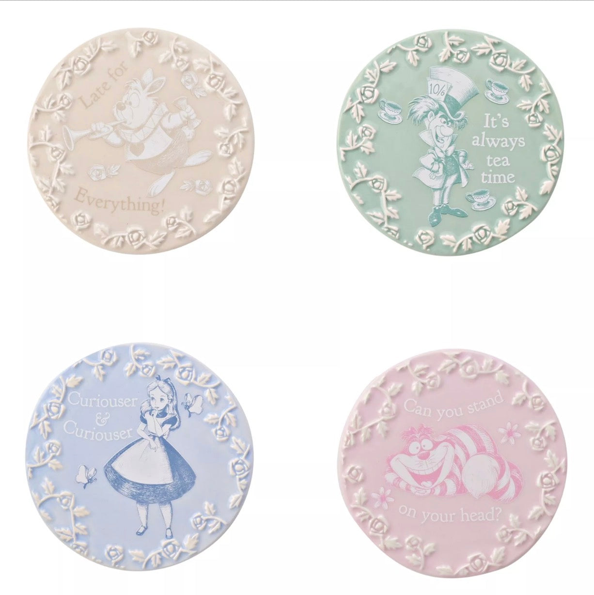 Disney Alice In Wonderland Set Of 4 Coaster