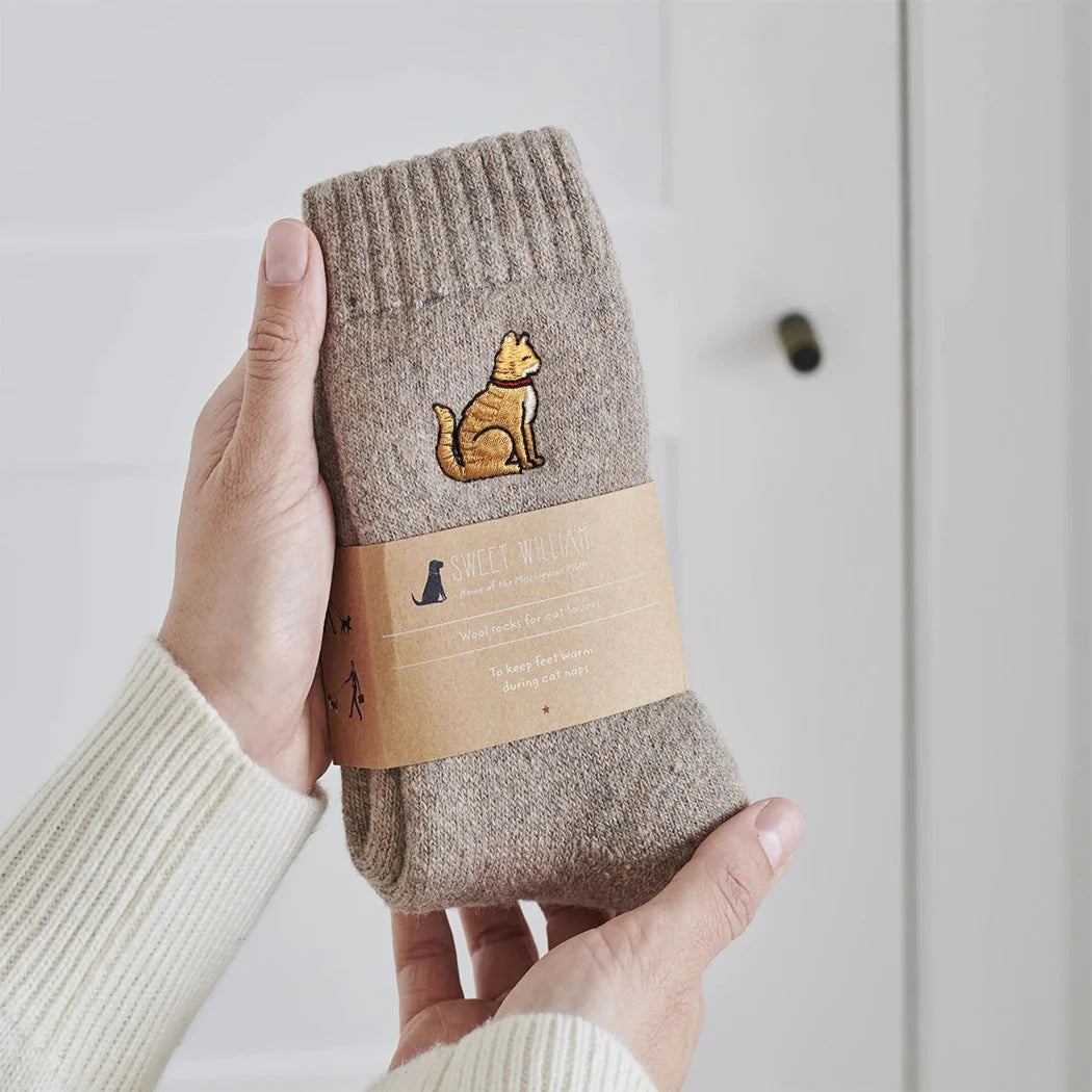 Sweet William Ginger Cat Wool Socks
