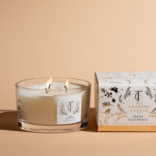 Country Candle Co 3 Wick Candle - Fresh Footprints