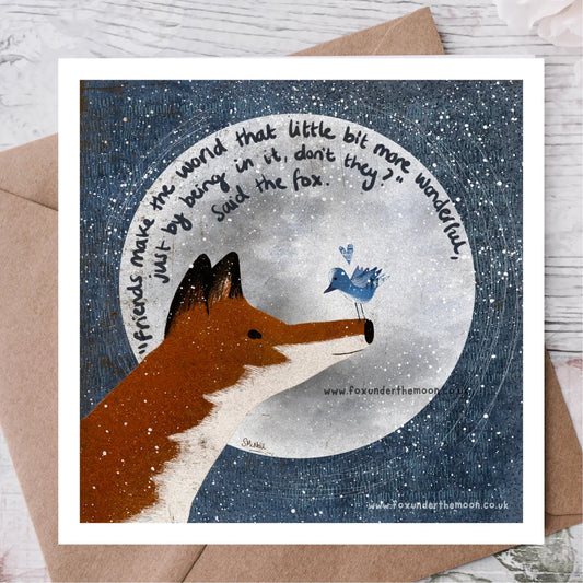 'Friends' Single Greeting Card By Fox Under The Moon