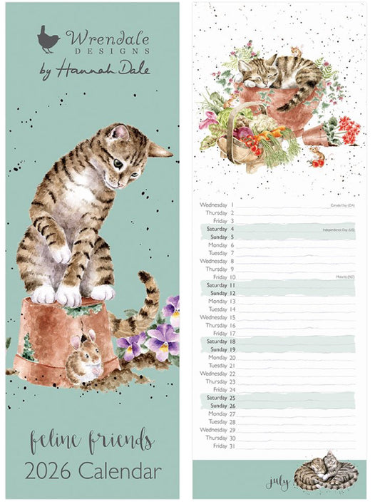 Feline Friends Slim 2026 Calender