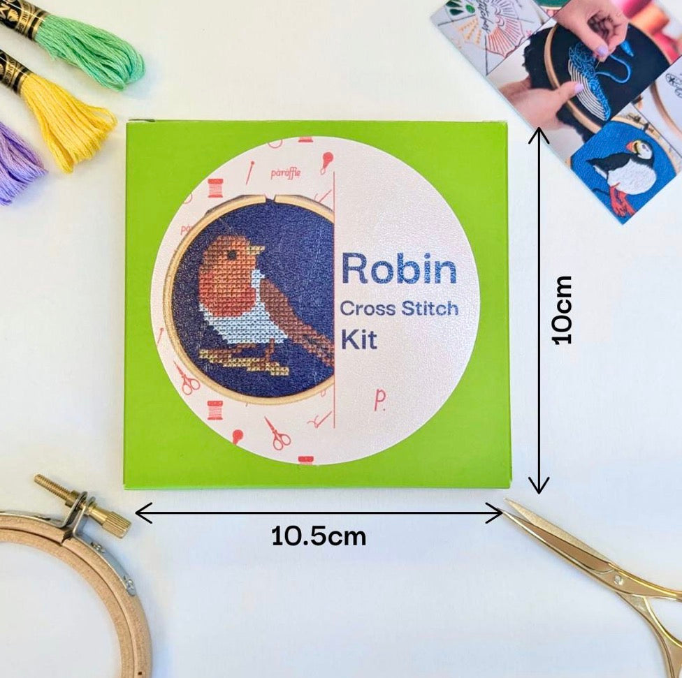 Paraffle Mini Robin Cross Stitch Kit