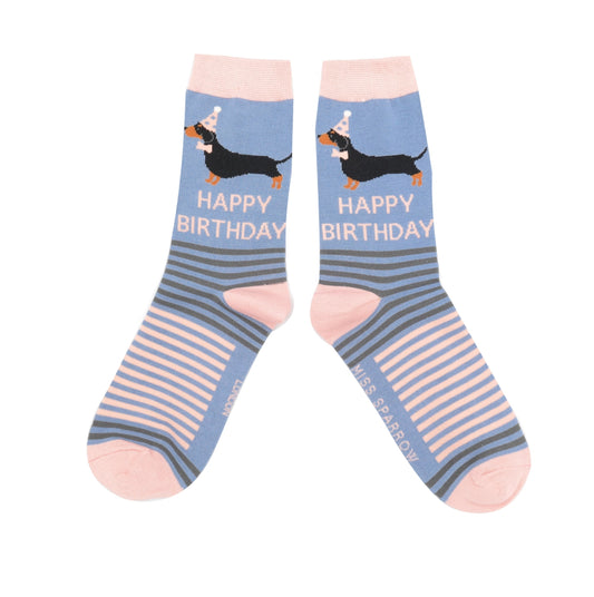 Miss Sparrow Birthday Sausage Dogs Denim