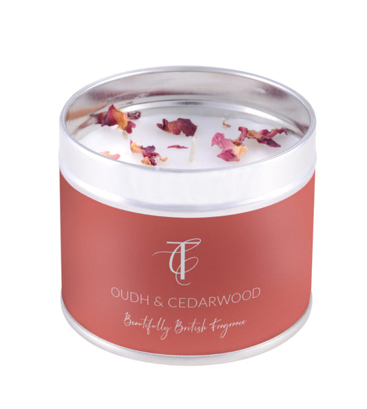 Oudh & Cedarwood Tin Candle