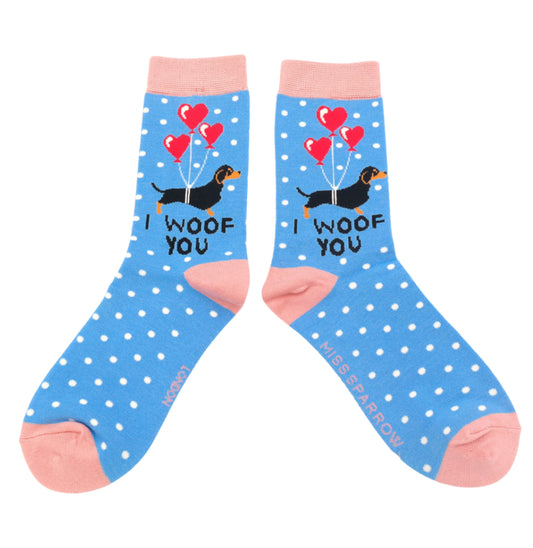 Miss Sparrow I woof You Socks