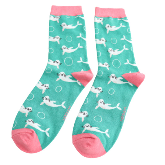 Miss Sparrow Seal Socks Green