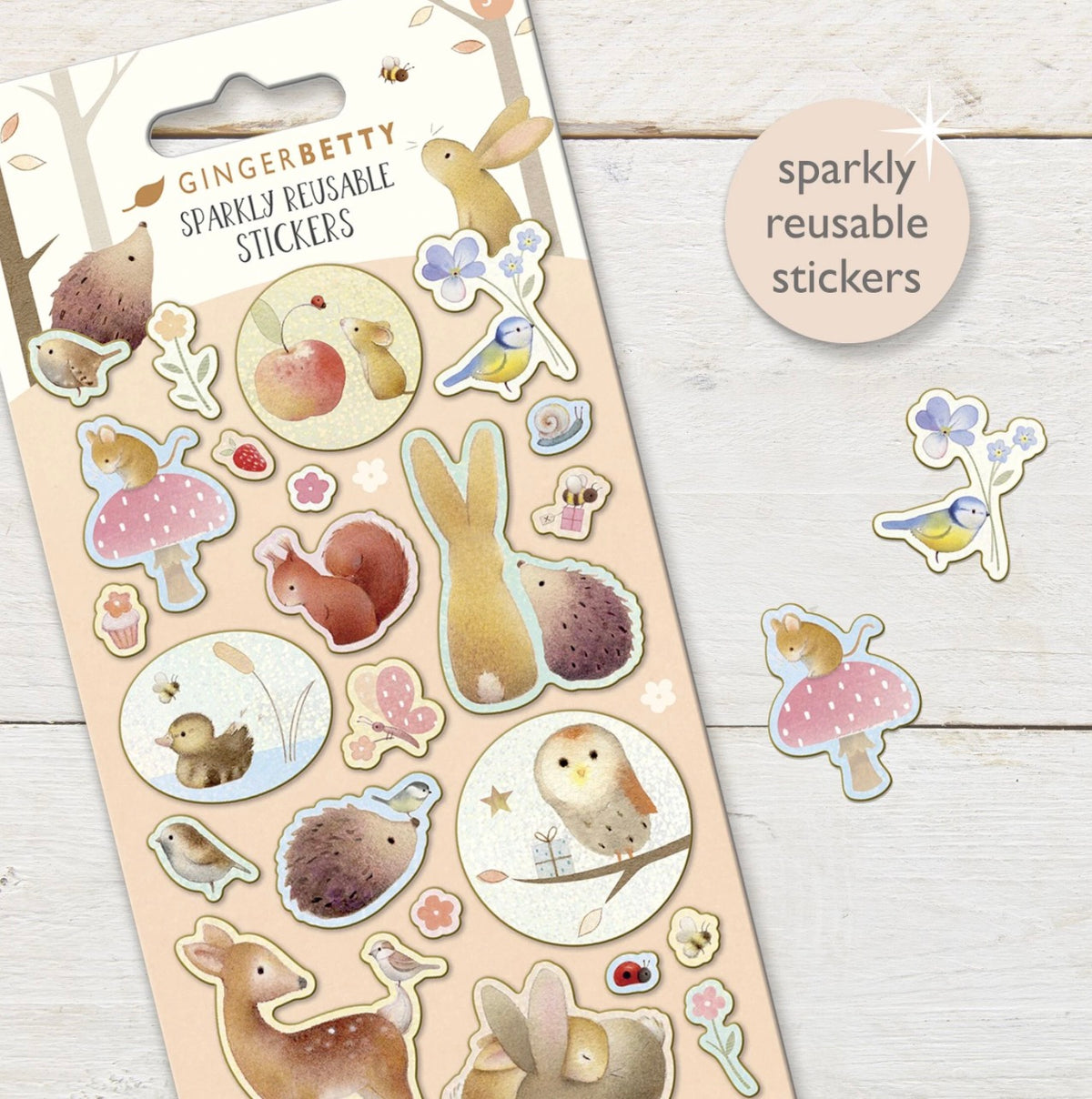 Ginger Betty Paper Projects Sparkly Reusable Stickers