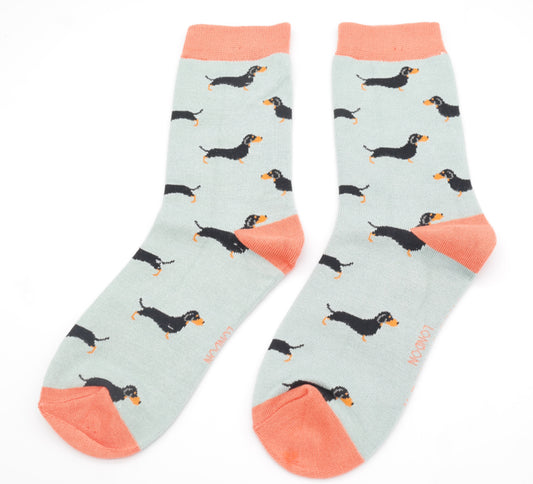 Miss Sparrow Little Sausage Dogs Socks Duck Egg