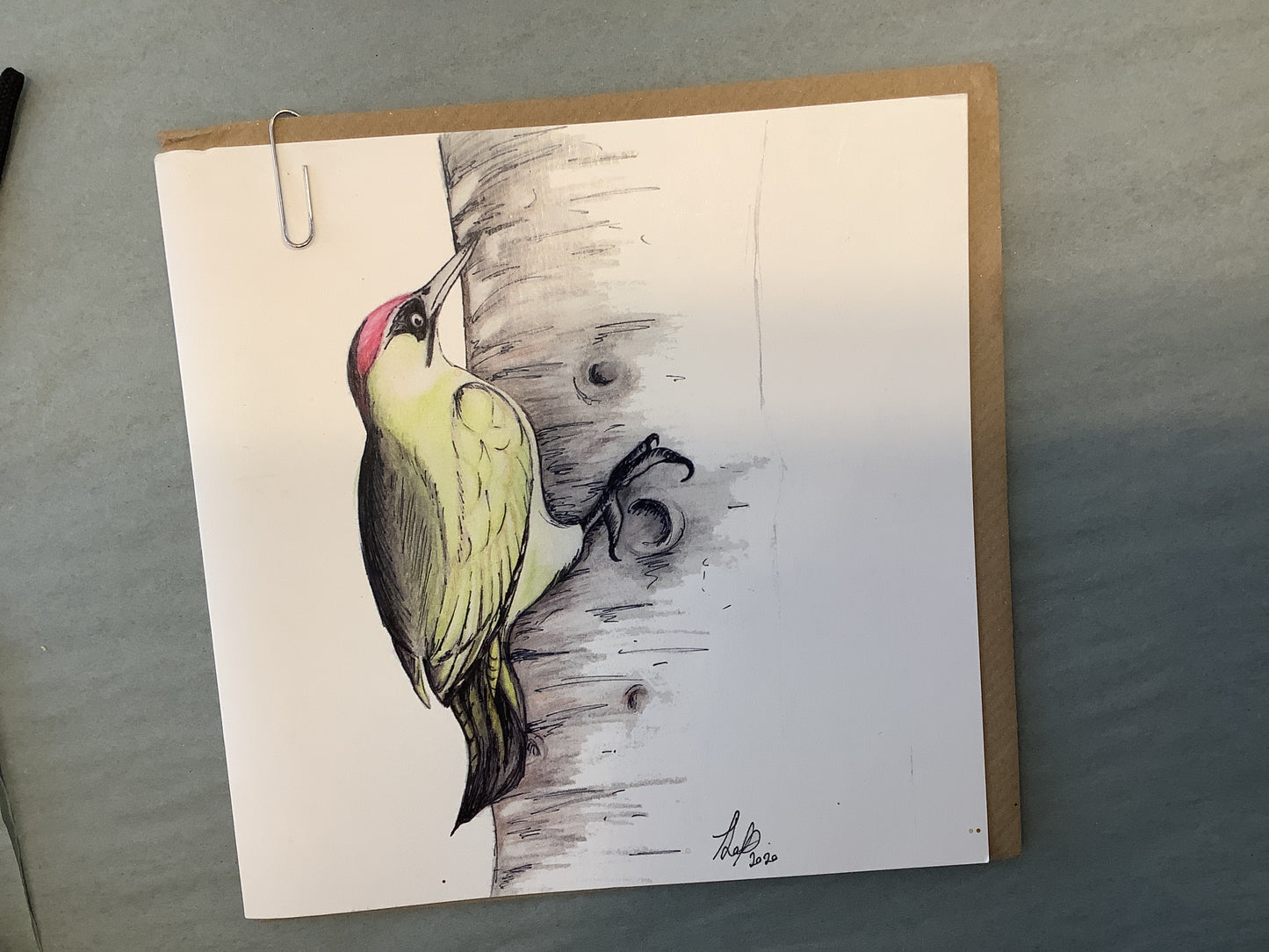 Green woodpecker Card