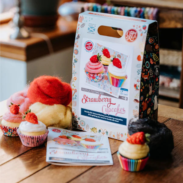 Strawberry Cupcakes Needle Felting Kit