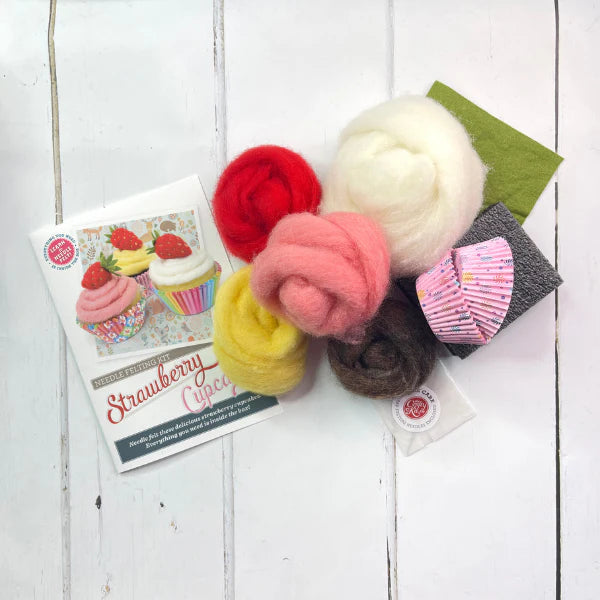 Strawberry Cupcakes Needle Felting Kit