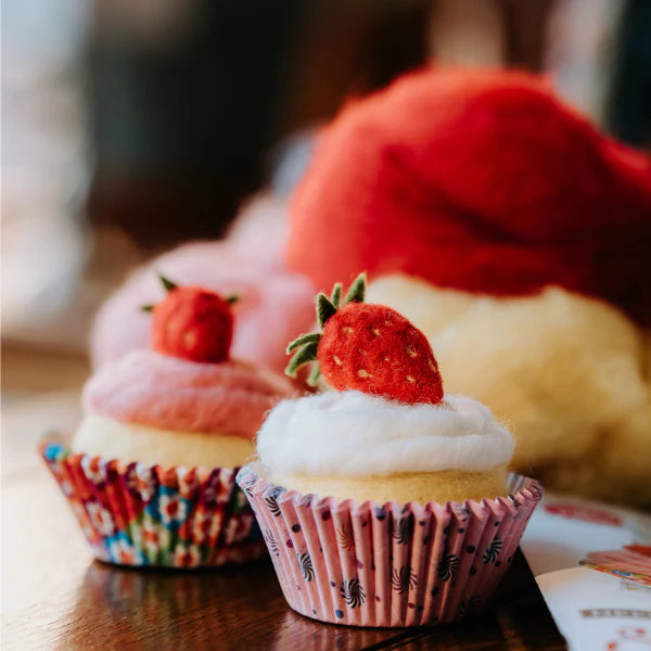 Strawberry Cupcakes Needle Felting Kit