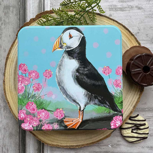Puffin Large Square Tin