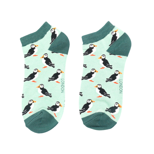Miss Sparrow Puffin Trainer Socks Mint