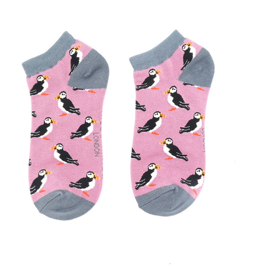 Miss Sparrow Puffin Trainer Socks Mauve