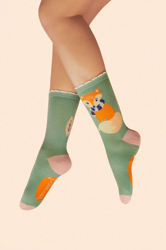 Powder Cosy Fox  Ankle Socks
