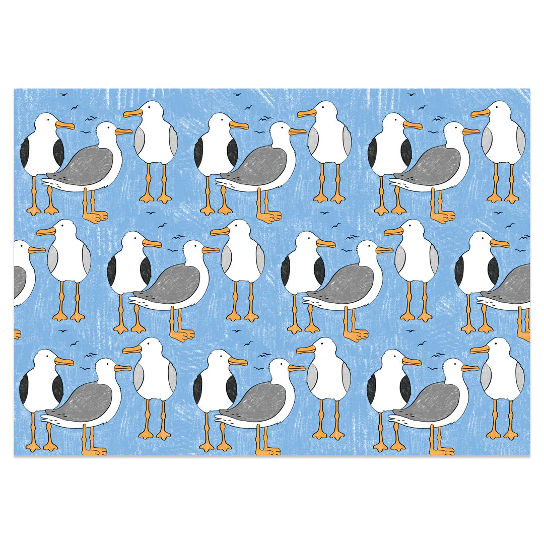 Neon Magpie Seagull Tea Towel