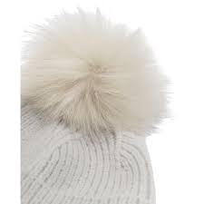 Katie Loxton Sequin Pom Pom Hat in Light Grey