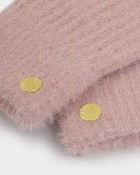 Katie Loxton Ribbed Knitted Gloves in Pink