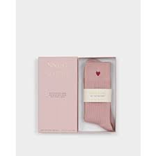 Gift Boxed Heart Socks in Blush Pink