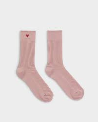 Gift Boxed Heart Socks in Blush Pink