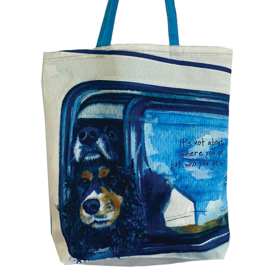 Spaniels Packable Tote Bag by The Little Dog Laughed